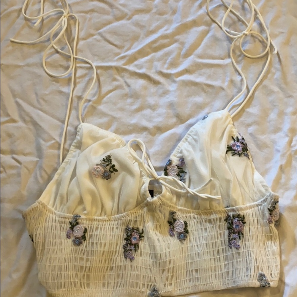 forever 21 embroidered crop top
